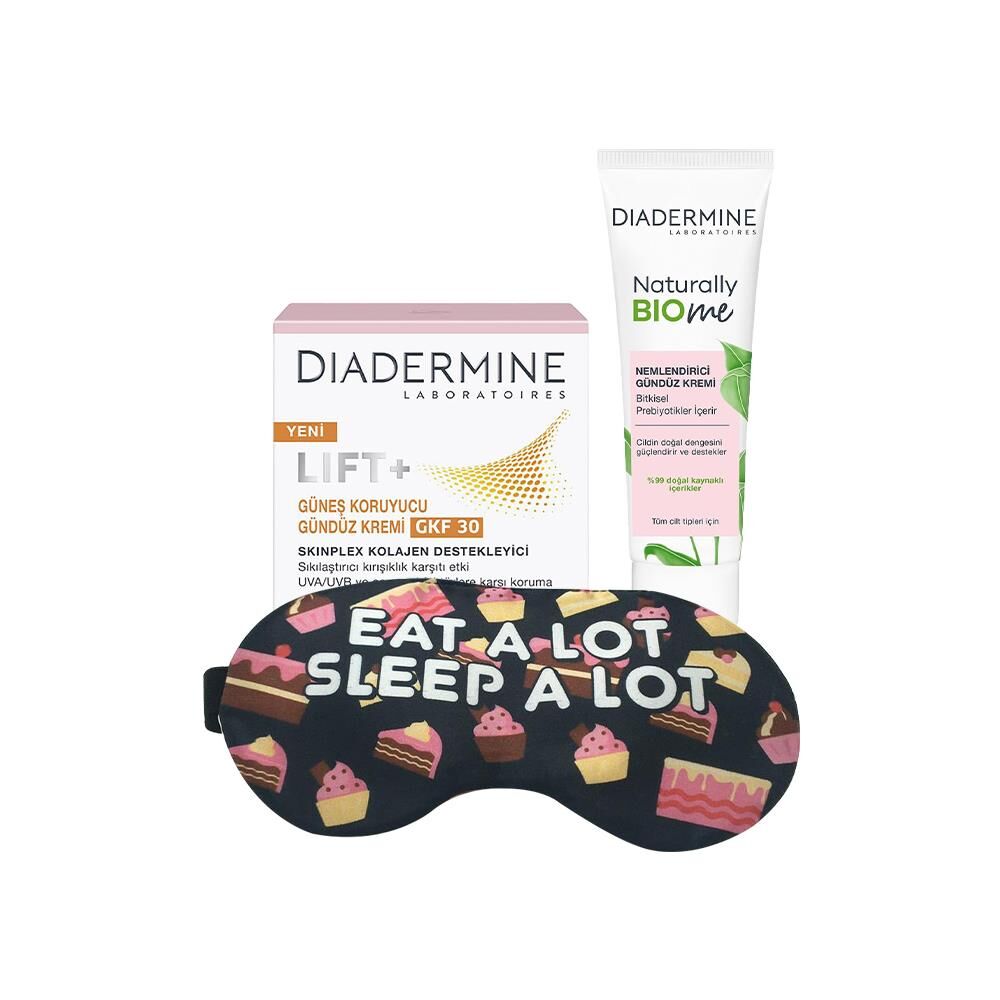 Diadermine Bio Me Nemlendirici Gündüz Kremi 50 ml, Güneş Koruyucu Gündüz Kremi ve Uyku Bandı Hediyeli