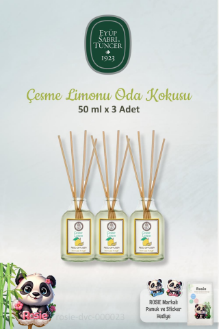 Eyüp Sabri Tuncer Çeşme Limonu Çubuklu Oda Kokusu 50 ml ve ROSIE Pamuk 60'lı
