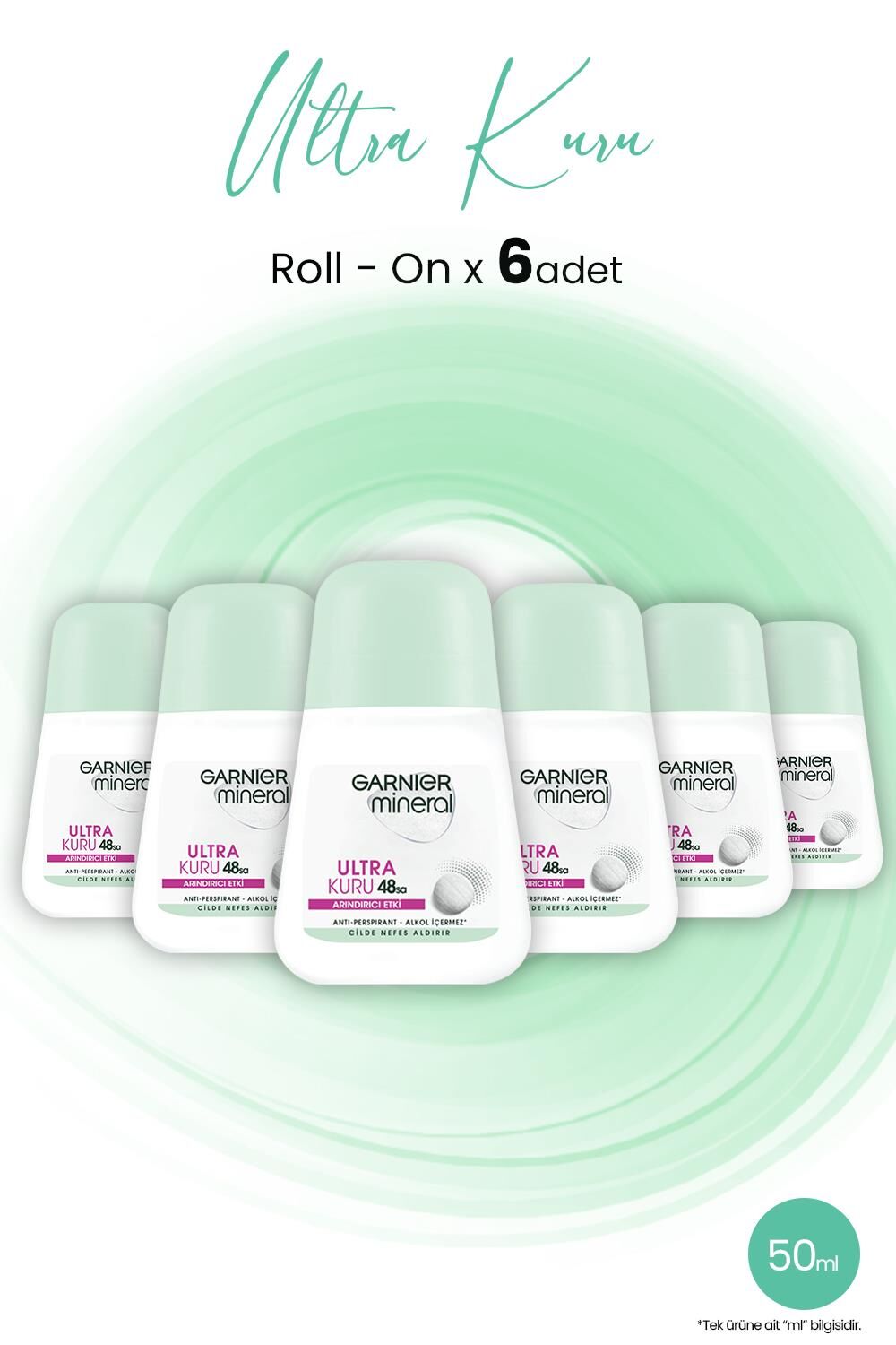 Garnier Mineral Ultra Kuru Roll-On 48 Saat x 6 Adet