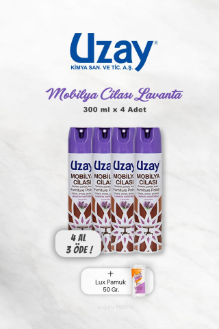 4 AL 3 ÖDE Uzay Mobilya Cilası Lavanta 300 ml, Pamuk