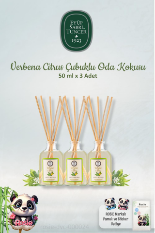 Eyüp Sabri Tuncer Verbena Citrus Çubuklu Oda Kokusu 50 ml 3 Adet ve ROSIE Pamuk