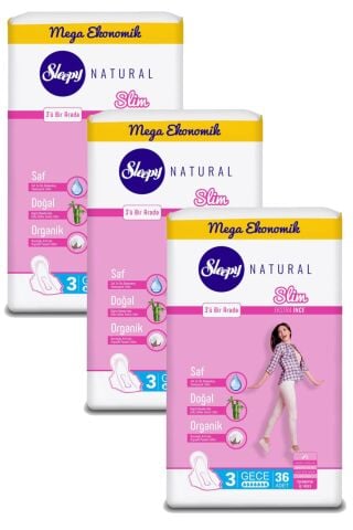 Sleepy Natural Hijyenik Ped Slim Gece 36 Adet x 3 Adet