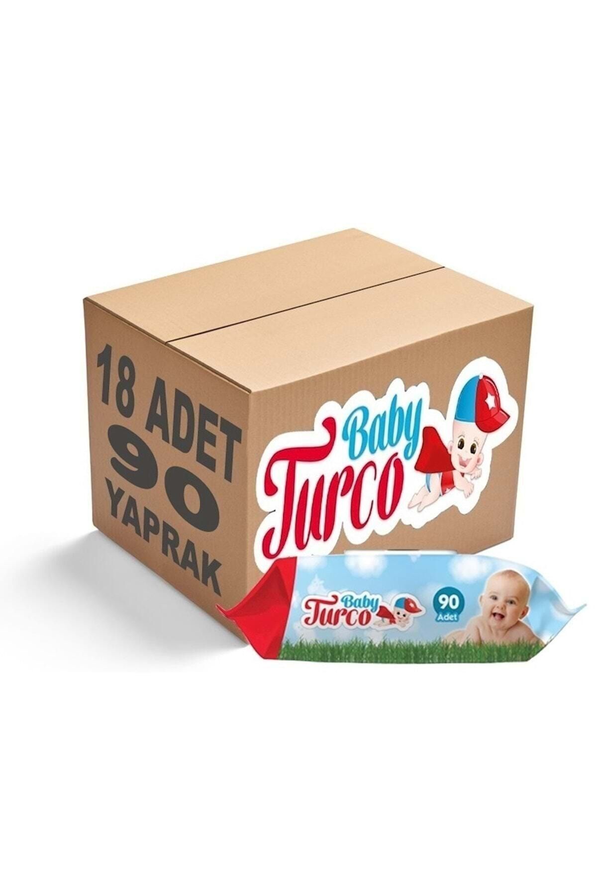 Baby Turco Islak Havlu Mendil Klasik 90 Yaprak 18 Li Set Plastik Kapaklı 1620 Yaprak