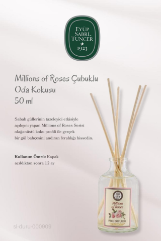 Eyüp Sabri Tuncer 3 Adet Millions of Roses Çubuklu Koku 50 ml ve ROSIE Pamuk