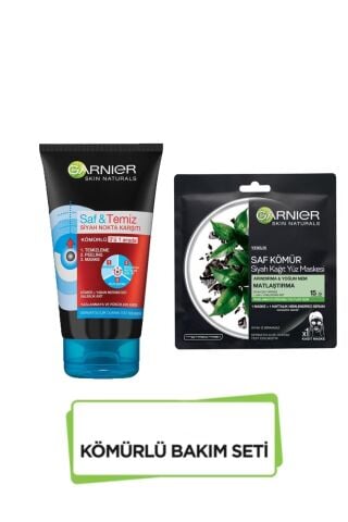 Kömürlü Bakım Seti Saf Ve Temiz Kömür Peeling Ve Siyah Kağıt Maske Seti