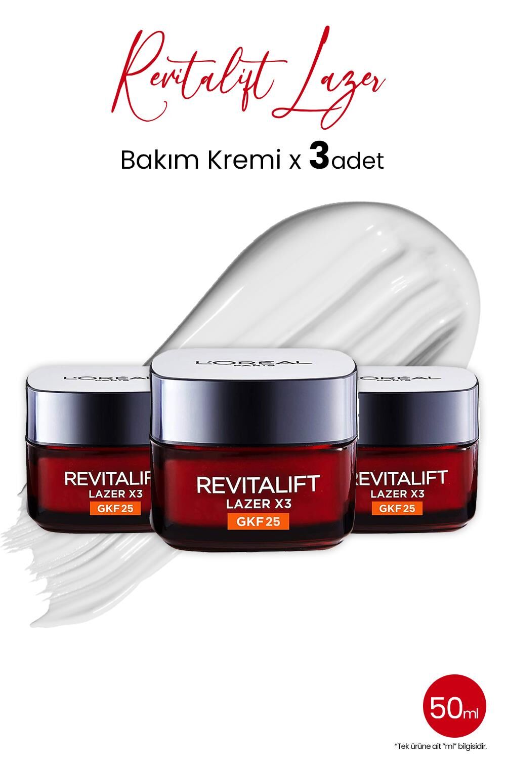 Loreal Paris Revitalift Lazer X3 Leke ve Kırışıklık Karşıtı Bakım GKF25 x 3 Adet
