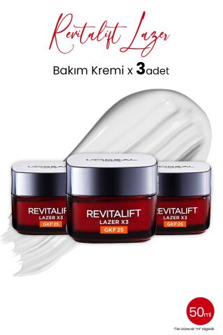Loreal Paris Revitalift Lazer X3 Leke ve Kırışıklık Karşıtı Bakım GKF25 x 3 Adet