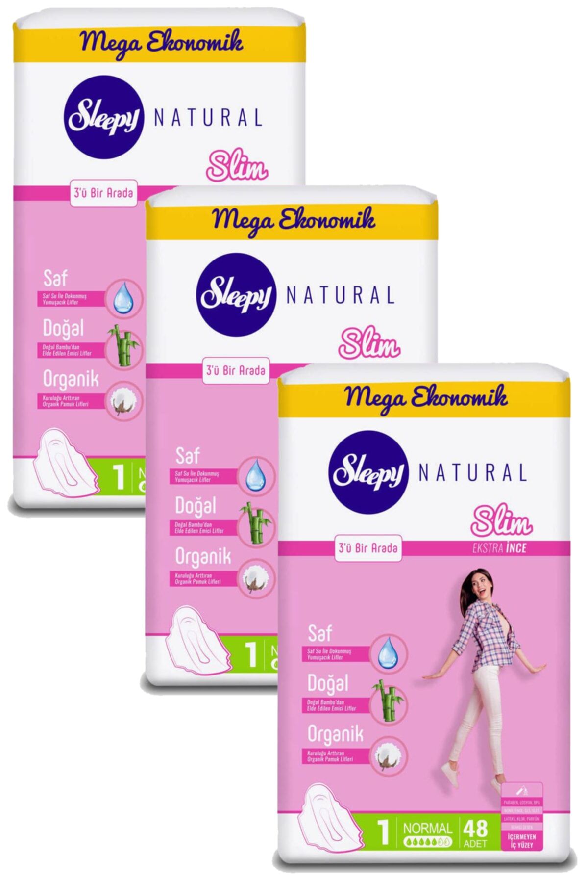 Sleepy Natural Hijyenik Ped Slim Normal 48 Adet x 3 Adet