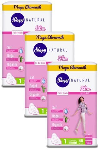 Sleepy Natural Hijyenik Ped Slim Normal 48 Adet x 3 Adet