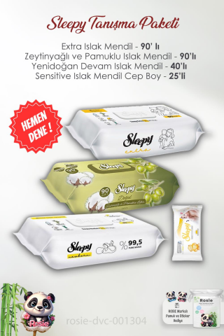 Sleepy Sensitive Islak Mendil Seti 4'lü ve ROSIE