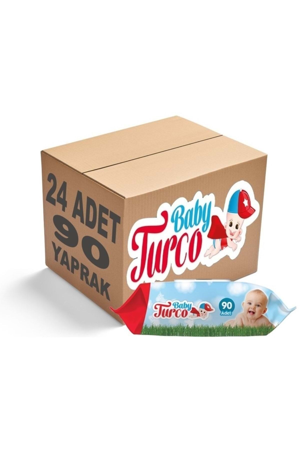 Baby Turco Islak Havlu Mendil Klasik 90 Yaprak 24 Lü Set Plastik Kapaklı 2160 Yaprak