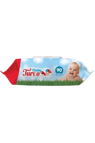 Baby Turco Islak Havlu Mendil Klasik 90 Yaprak 24 Lü Set Plastik Kapaklı 2160 Yaprak