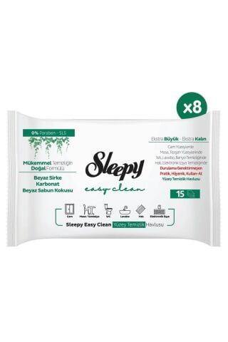 Sleepy Easy Clean Yüzey Temizlik Havlusu 2x15x4 Adet (120 Yaprak)