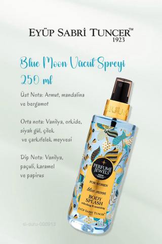 Eyüp Sabri Tuncer 3 Adet Vücut Spreyi Blue Moon 250 ml ve ROSIE Pamuk 60'lı