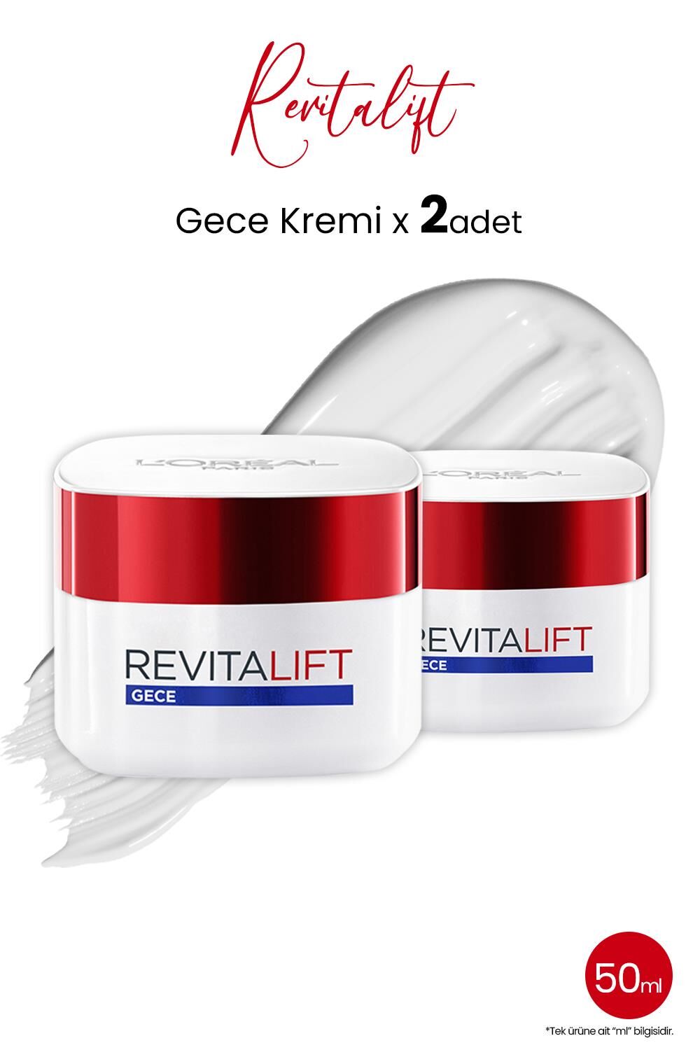Loreal Paris Revitalift Gece Bakım Kremi Yoğun Etki 50 ml x 2 Adet