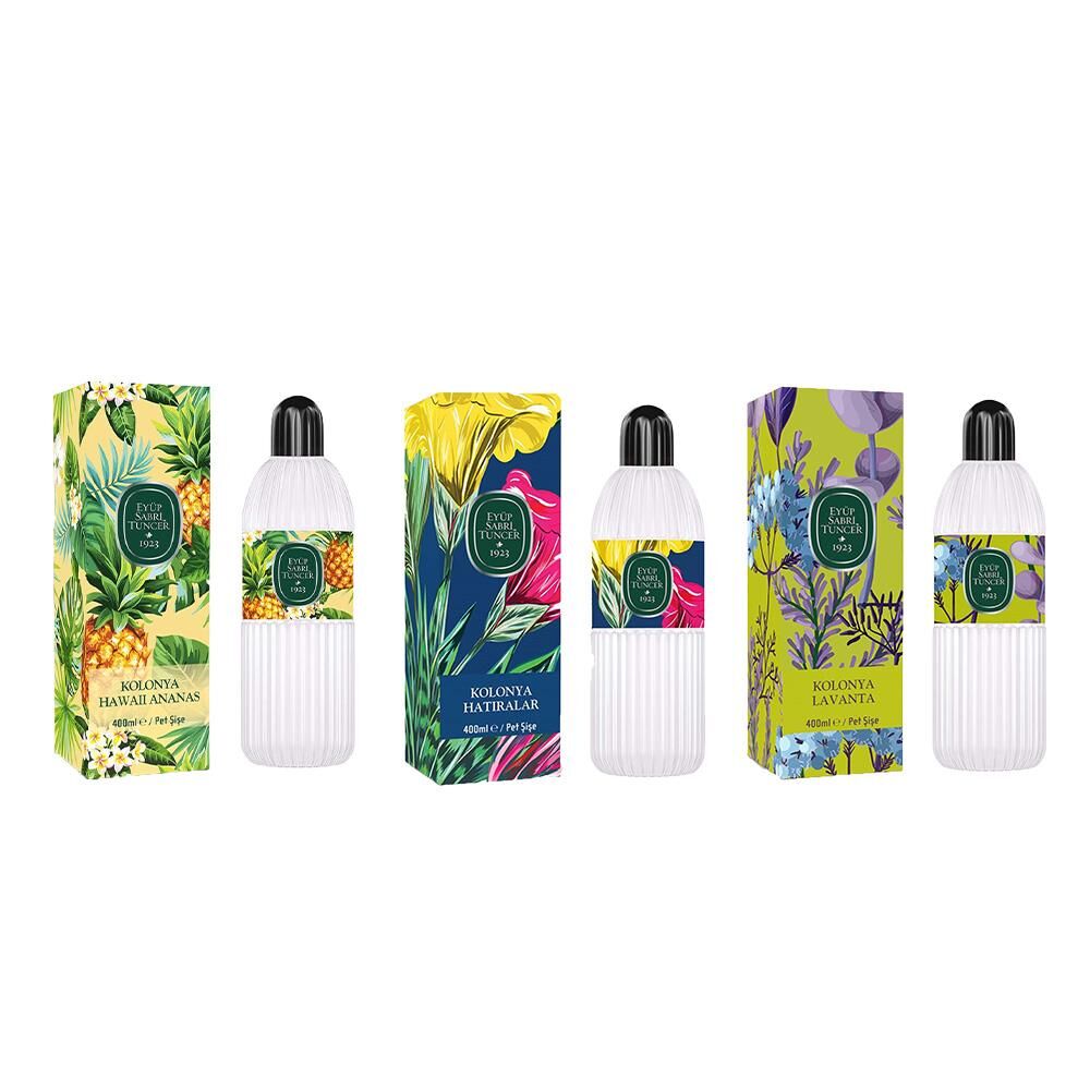 Eyüp Sabri Tuncer Kolonya Hawaii Ananas, Hatıralar ve Lavanta Pet Şişe 400 ml
