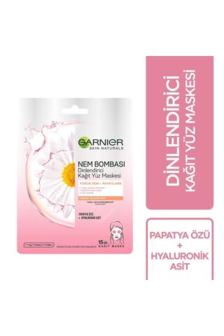 Nem Bombası Dinlendirici Kağıt Yüz Maskesi