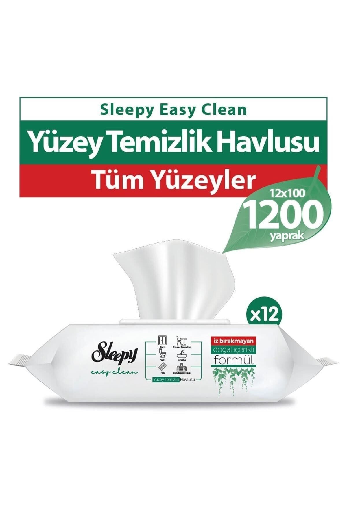Sleepy Easy Clean Yüzey Temizlik Havlusu 100' lü x 12 Adet