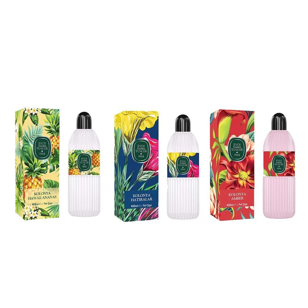 Eyüp Sabri Tuncer Kolonya Hawaii Ananas, Hatıralar ve Amber Pet Şişe 400 ml