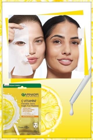 C Vitamini Parlaklık Verici Kağıt Yüz Maskesi 3'lü Set