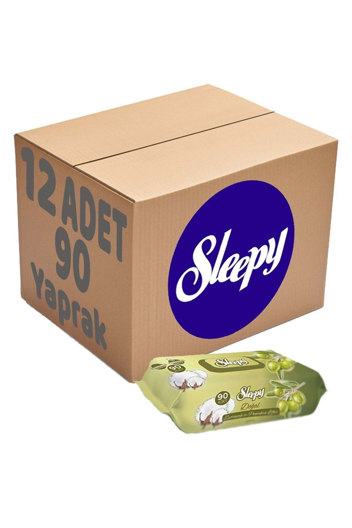Sleepy Islak Havlu Mendil 90 Yaprak Pamuk&zeytin Yağlı 12 Li Set
