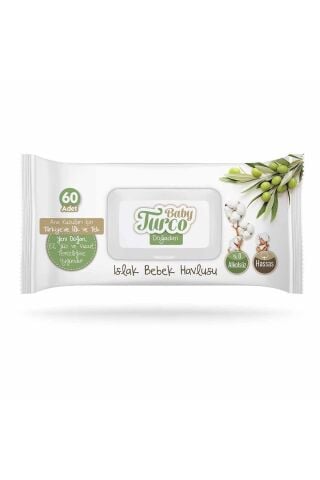 Baby Turco Doğadan Islak Bebek Havlusu 60 Yaprak