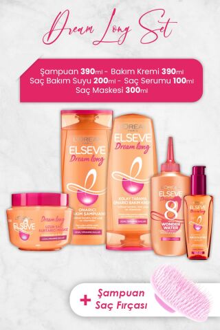 Elseve Dream Long Saç Bakım Serisi 2 ve Şampuan Fırçası
