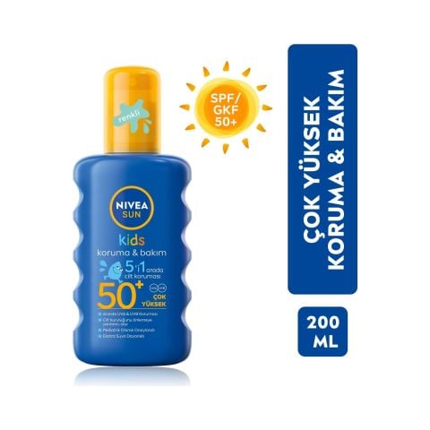 Nivea Sun Çocuk Renkli Nemlendirici Güneş Spreyi Gkf 50+ 200 ML