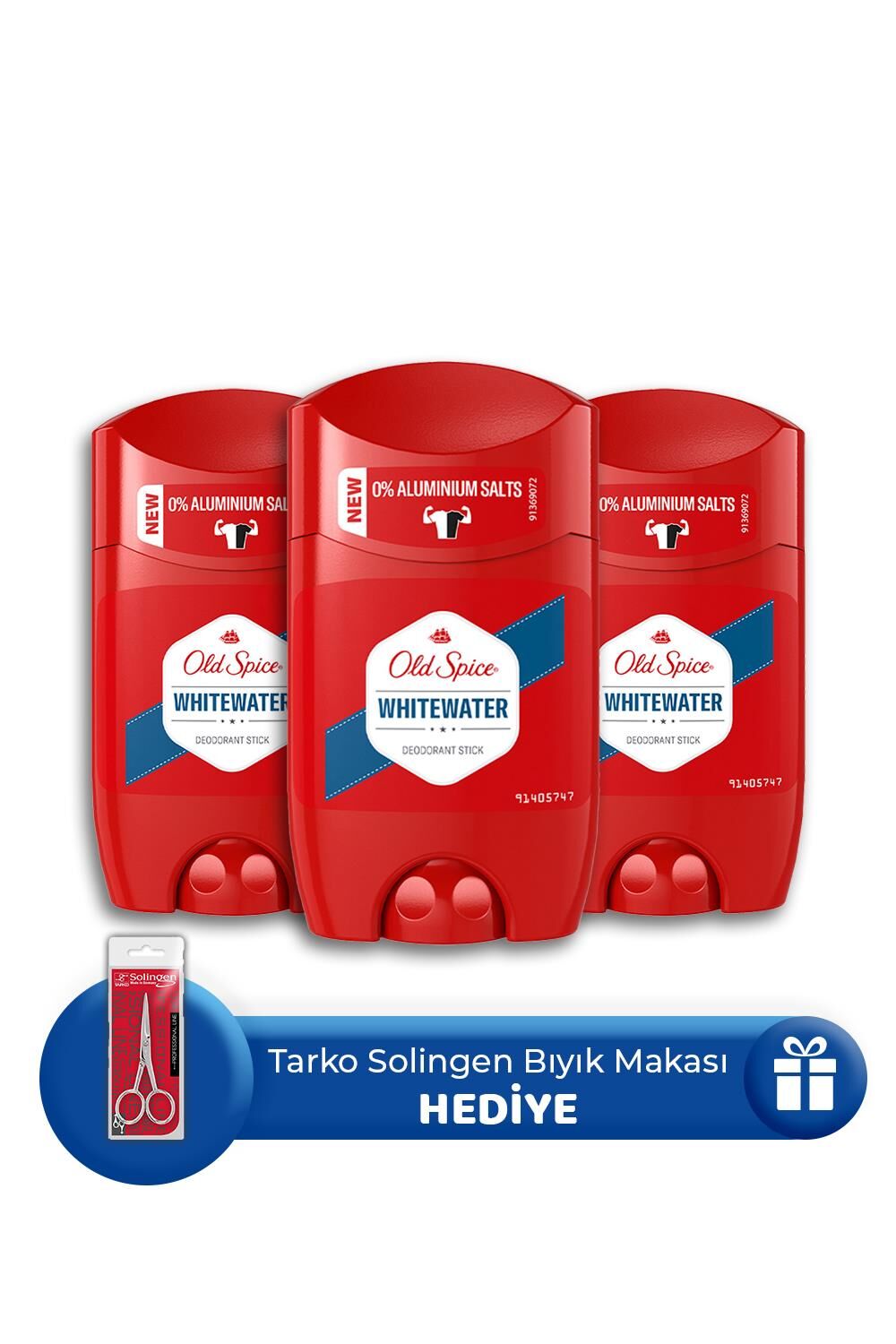 Old Spice Whitewater Deodorant Stick 50 ml - 3 Adet, Bıyık Makası Hediye