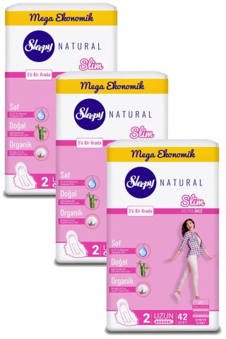 Sleepy Natural Hijyenik Ped Slim Uzun 42 Adet x 3 Adet