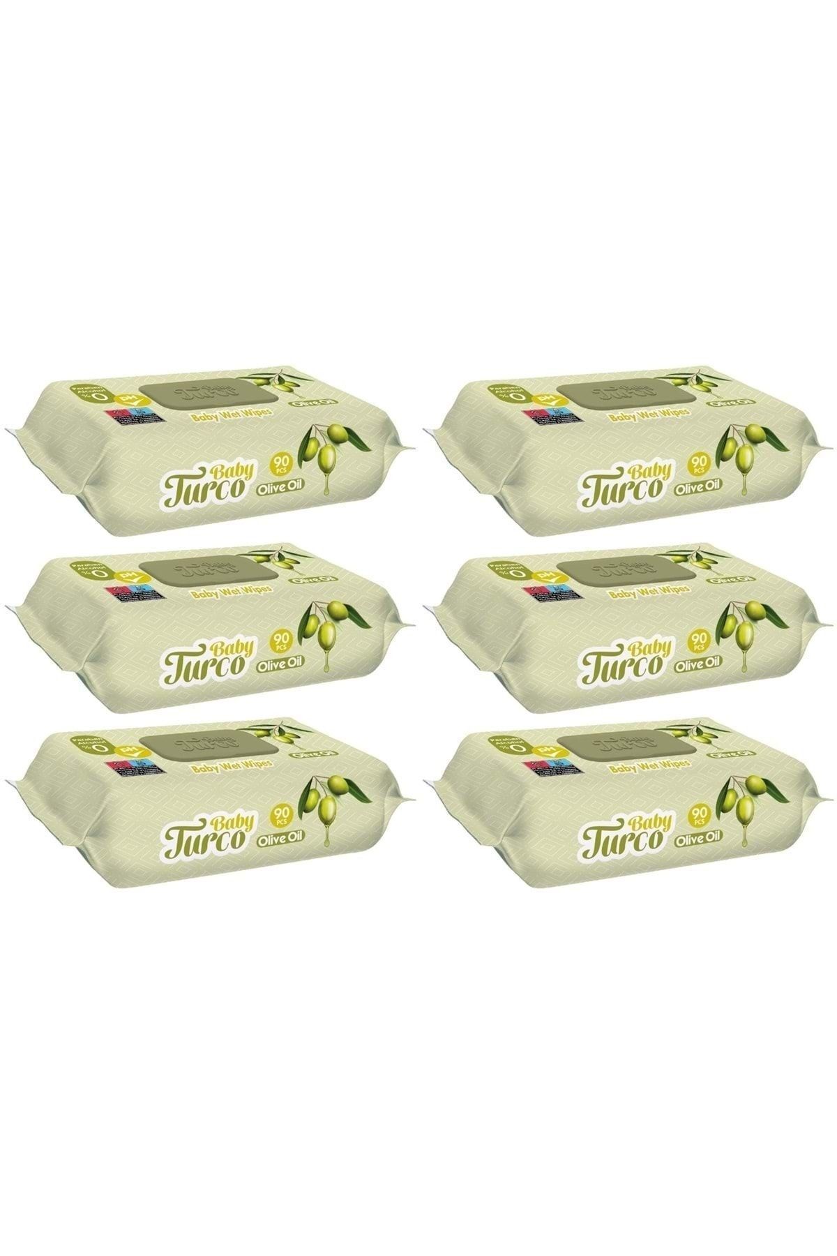 Baby Turco Turco Baby Islak Havlu 90'lı Zeytinyağlı X6 Adet