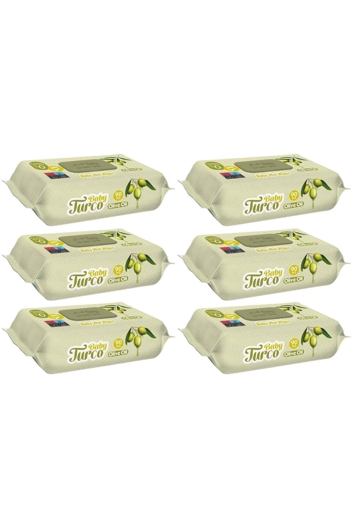 Baby Turco Turco Baby Islak Havlu 90'lı Zeytinyağlı X6 Adet