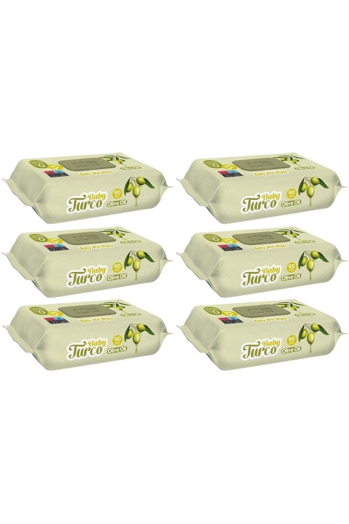 Baby Turco Turco Baby Islak Havlu 90'lı Zeytinyağlı X6 Adet