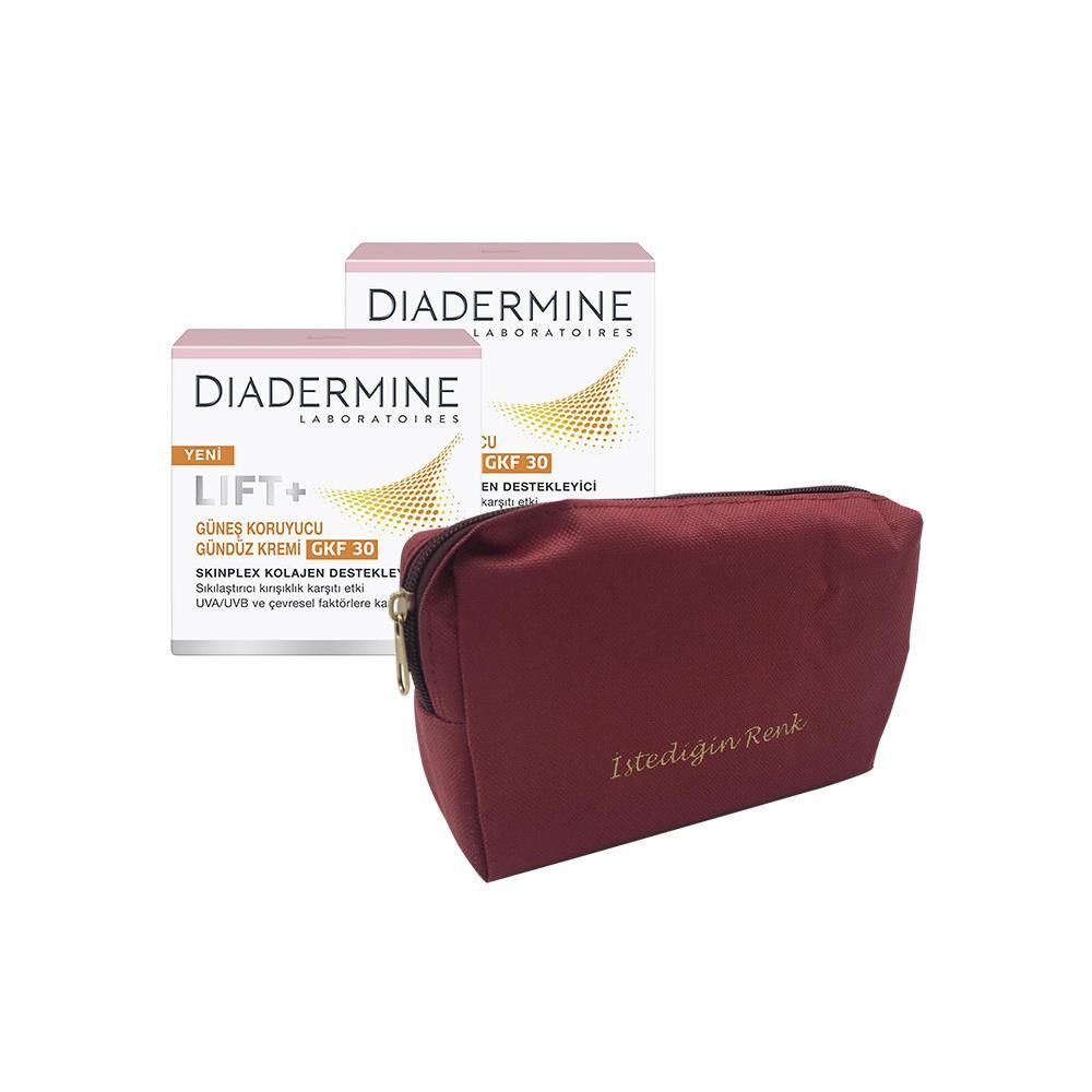 Diadermine Lift+ Protection Kırışıklık Karşıtı Güneş Koruyucu Gündüz Kremi Spf 30 50 ml x 2 ve 'İstediğin Sen' Çanta Hediyeli