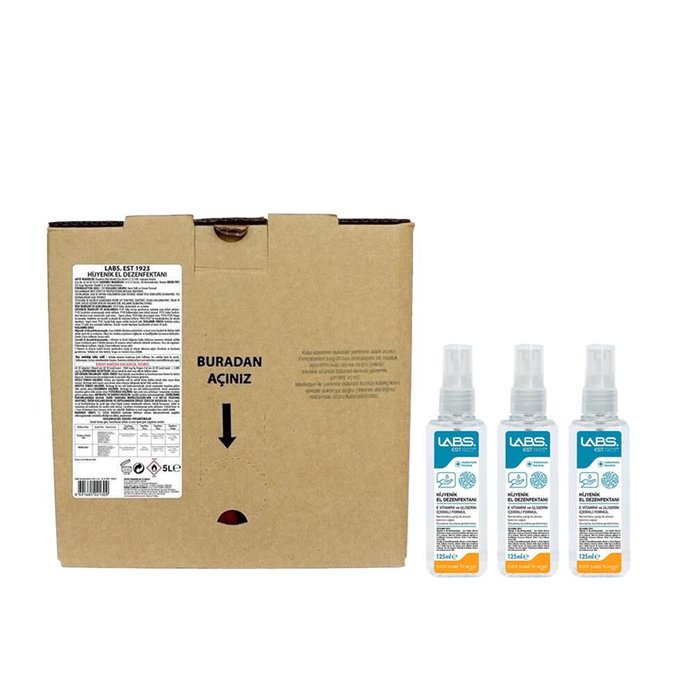 Eyüp Sabri Tuncer Labs Hijyenik El Dezenfektanı 5 Lt Ve 125 Ml x 3 Adet