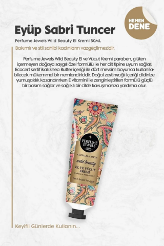 Eyüp Sabri Tuncer 3'lü Perfume Jewels Wild Beauty El Kremi 50 ml ve ROSIE Pamuk