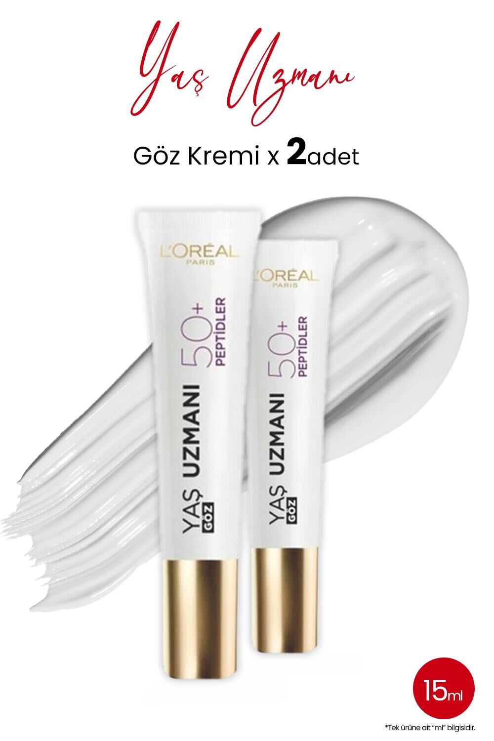 Loreal Paris Yaş Uzmanı Yenileyici Göz Kremi 50+ 15 ml x 2 Adet