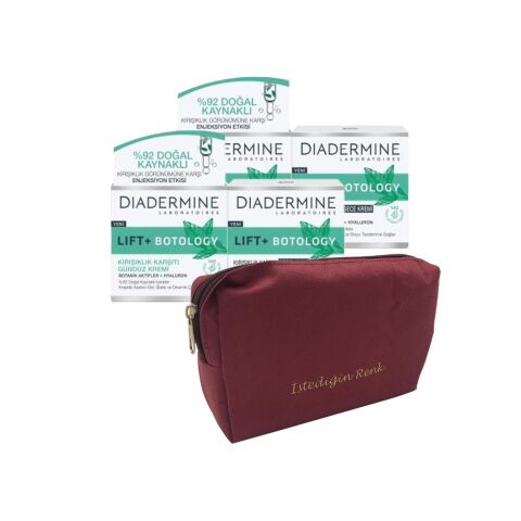 Diadermine Lift+ Botology Gündüz Kremi 50 ml + Gece Kremi 50 ml x 2 ve 'İstediğin Sen' Çanta Hediyeli