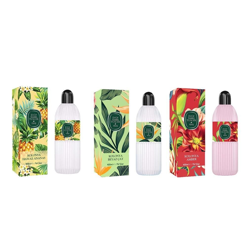 Eyüp Sabri Tuncer Kolonya Hawaii Ananas, Beyaz Çay ve Amber Pet Şişe 400 ml