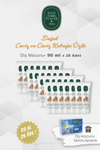 Eyüp Sabri Tuncer Diş Macunu Ceviz Özlü 90 ml  28 AL 25 ÖDE ve Diş Macunu Sıkma Aparatı