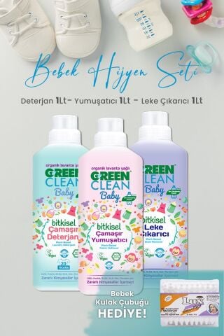 U Green Clean Baby Çamaşır Deterjanı, Yumuşatıcı ve Leke çıkarıcı 1 L ve Hediyeli