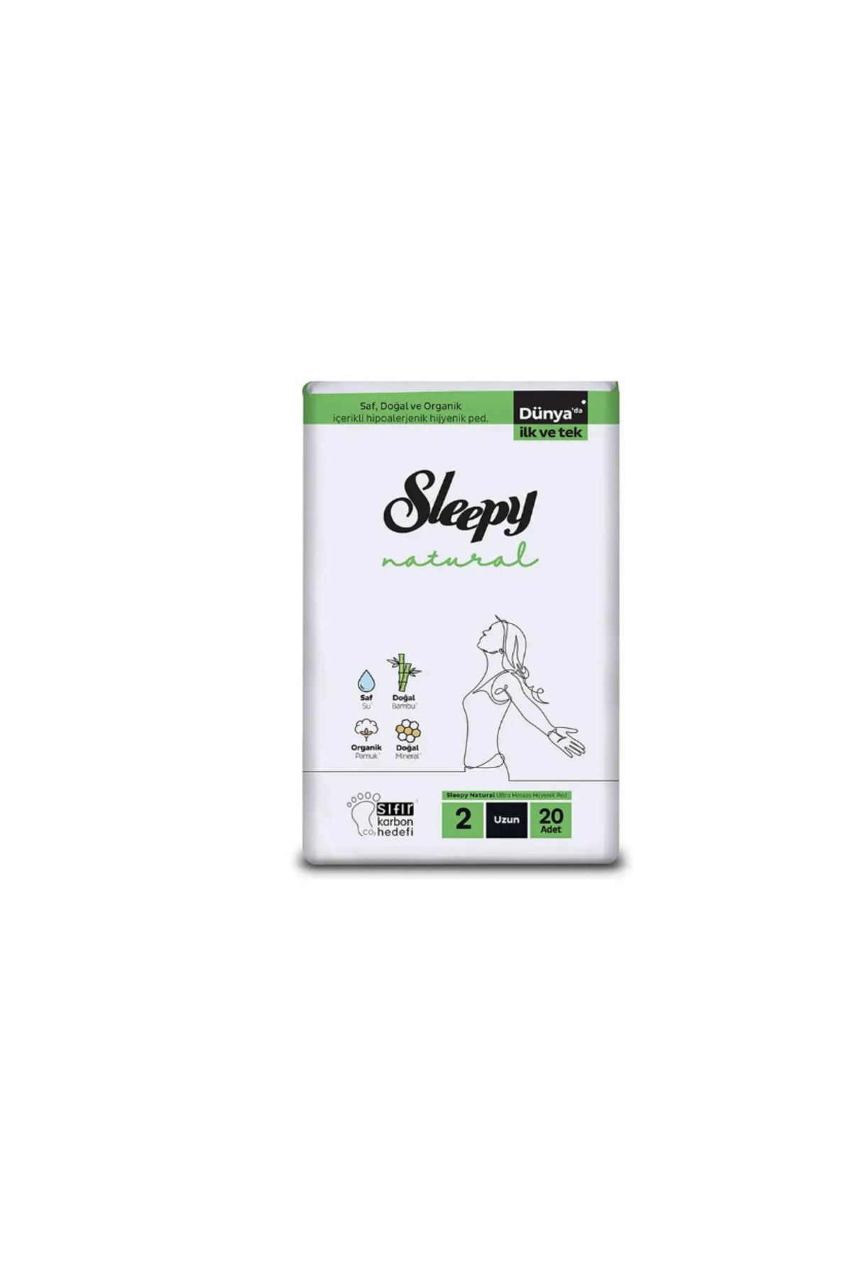 Sleepy Natural Hijyenik Ped Uzun 20 adet*2 Paket Toplam 40 Adet
