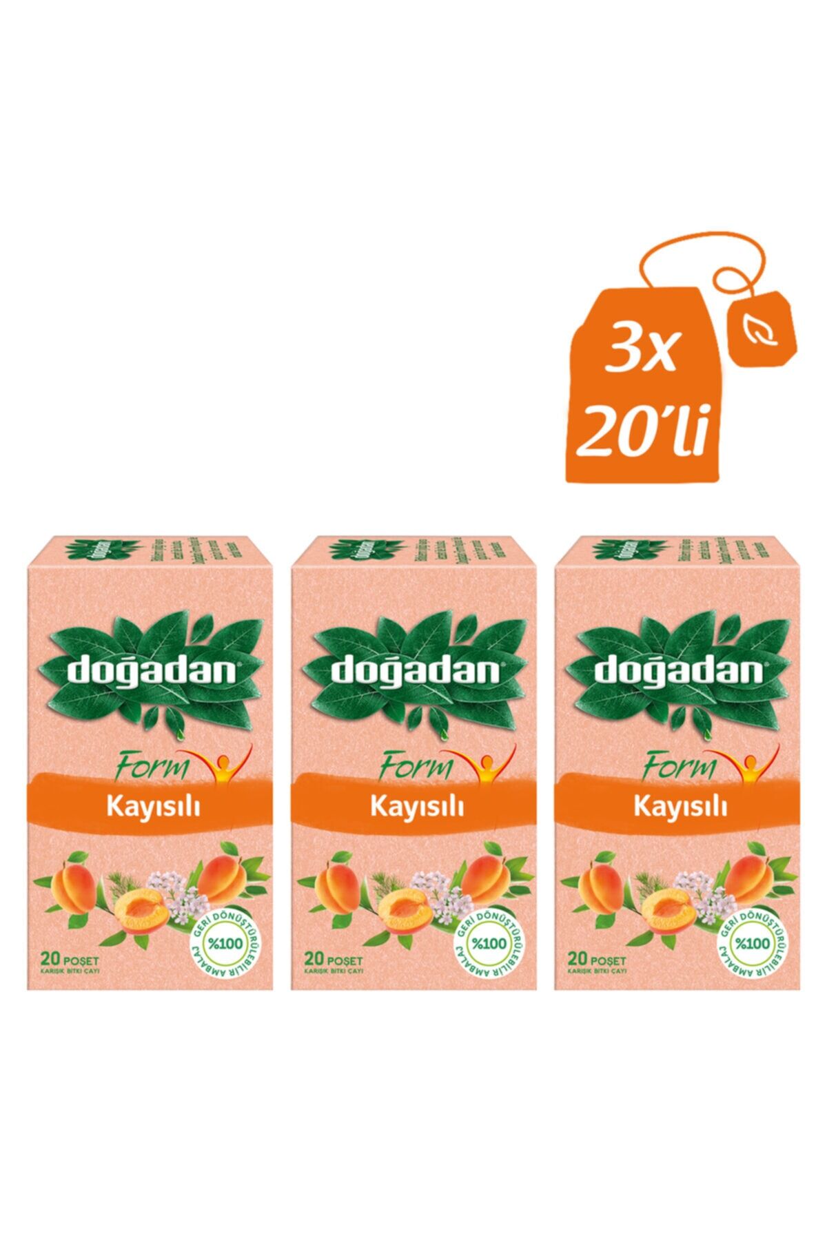 Doğadan Form Çay Kayısılı 20'li x 3 Adet