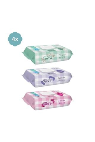 Baby Turco Çiçek Demeti Islak Bebek Havlusu 90lı X 12 Adet 1080 Yaprak