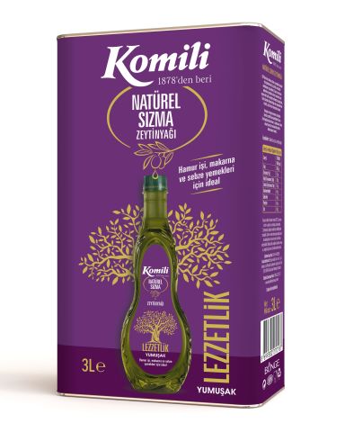 Komili Lezzetlik Yumuşak Natürel Sızma Zeytinyağı 3 Lt