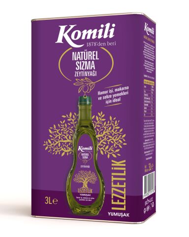 Komili Lezzetlik Yumuşak Natürel Sızma Zeytinyağı 3 Lt
