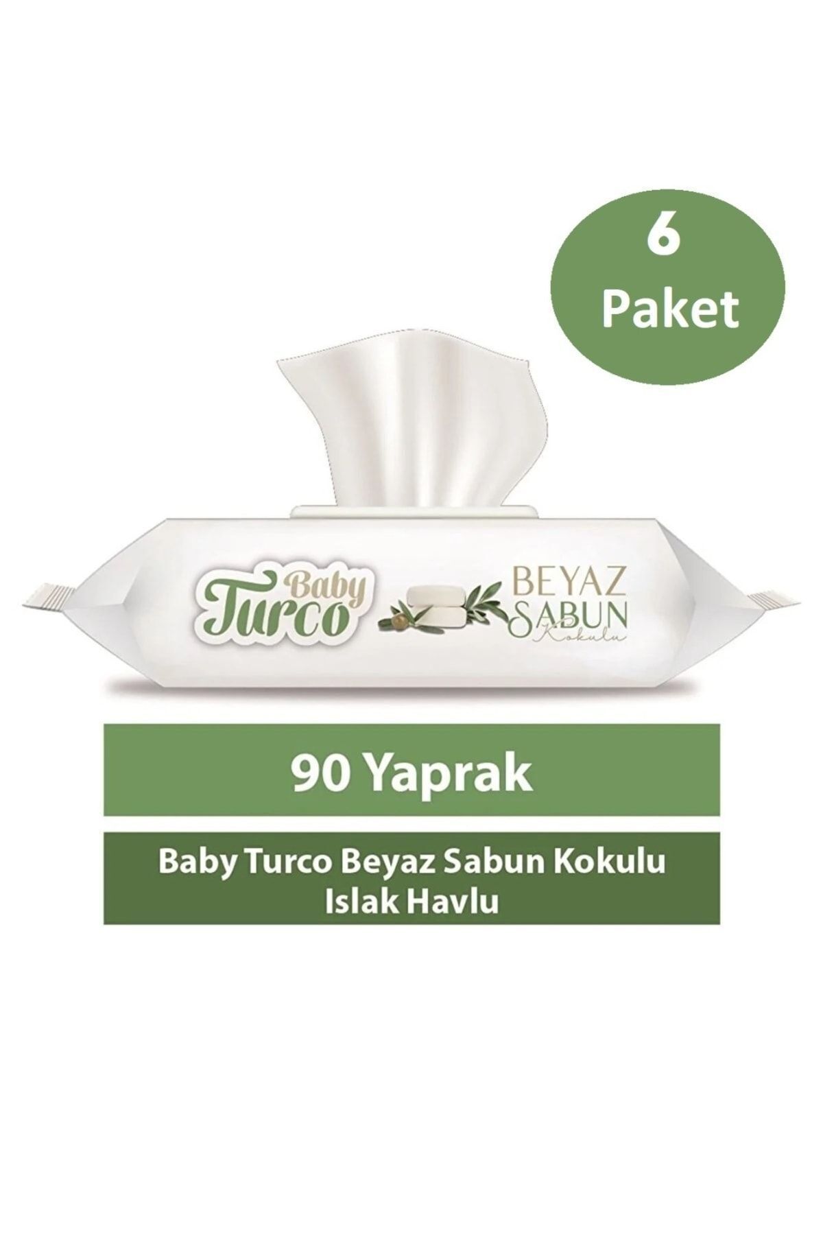 Baby Turco Turco Baby Islak Havlu 90'lı Beyaz Sabun X6 Adet