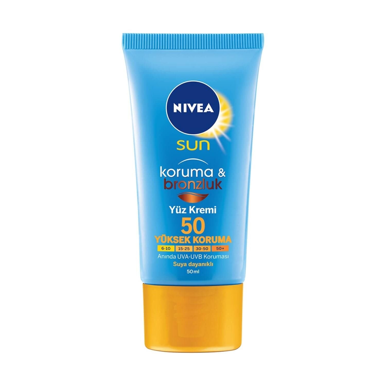 Nivea Sun Koruma ve Bronzluk Spf 50 Faktör Yüz için Güneş Kremi 50 ml