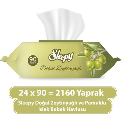 Sleepy Zeytinyağlı Islak Havlu 24 x 90 - 2160 Adet