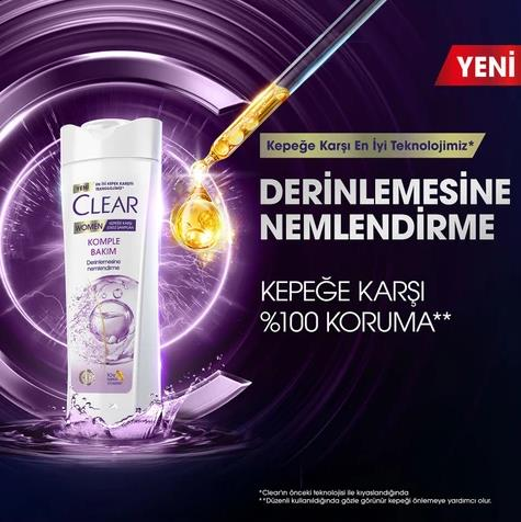 Clear Women Kepeğe Karşı Etkili Şampuan Komple Bakım Derinlemesine Nemlendirme 350 ml